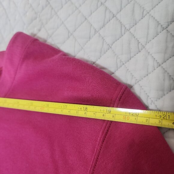 Vintage LL Bean Pink Cotton Jersey Henley Dress with Pockets Size L - Picture 6 of 9